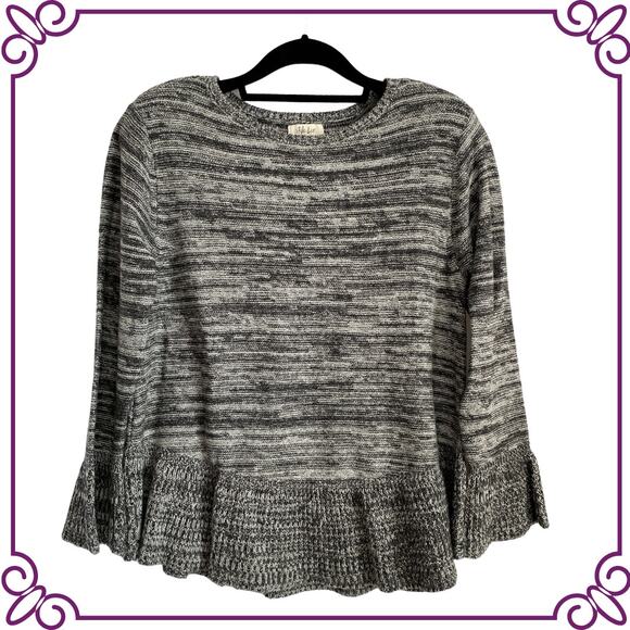 Style & Co Gray Marled Knit Bell Sleeves Sweater Petite XL - Picture 1 of 8